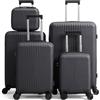 LEADZM Valigie Set 5 Pezzi, Set Valigie Rigide in PP (Grigio scuro)