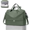 WEPLAN Borsone da Viaggio Donna Bagaglio a Mano Easyjet 45x36x20 Borsa da Viaggio Donna Uomo Borsone Palestra con Scomparto per le Scarpe Travel Bag Borsa Sportiva Cabina Weekend,C03-Verde Militare