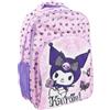 CERDÁ LIFE'S LITTLE MOMENTS Zaino Scuola Elementare Kuromi Hello Kitty 3 Cerniere - Zaino Bambina Multitasca Viola con Spallacci Imbottiti e Scomparti Organizzati, 40 cm