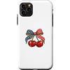 Americana Cherry Club Custodia per iPhone 11 Pro Max Patriottico Cherry Bow Americana Leopard Gingham 4 luglio