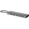 DIGITUS Docking station USB-C - 11 porte - 2x HDMI 2.0, 5x USB 3.2 Gen 1 | 2x USB 2.0 - 1x RJ45 Gigabit Ethernet - UHD 8K 30 Hz 4K 60 Hz - Power Delivery da 100 W - 11-in-1 - Grigio