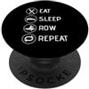 YO! Raw Fitness Eat Sleep Row Ripeti Canottaggio Allenatore Allenatore Rower Racing Team PopSockets PopGrip Adesivo