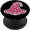 Pink Ribbon Hat Breast Cancer Awareness Cappello con nastro rosa per sensibilizzazione al cancro al seno, supporto per donne PopSockets PopGrip Adesivo