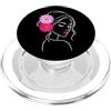 Pretty Girls, Flowers Black and White Sh Floreale Donna Viso Line Art con Margherite Rosa Forme Mania PopSockets PopGrip per MagSafe