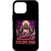 Halloween Glam Retro Vintage Comics Pop Custodia per iPhone 16 Pro Max Ciclope Cook Sous Chef Ristorante Cibo Spettrale Spaventoso Uomo