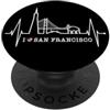 Regali per gli amanti di San Francisco San Francisco Skyline con il Battito Cardiaco USA California PopSockets PopGrip Adesivo
