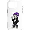 Musica Alternativa Urban Style Emo Stree Custodia per iPhone 16 Pro Creepy Teschio Fantasma Punk Emo Skater Halloween Scheletro