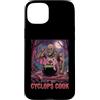 Halloween Glam Retro Vintage Comics Pop Custodia per iPhone 15 Plus Ciclope Cook Sous Chef Ristorante Cibo Spettrale Spaventoso Uomo
