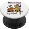 Halloween Funny Frog Just Dilly Dally Before The Haunt Frog Witch Halloween PopSockets PopGrip Adesivo