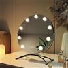 EMKE Hollywood Specchio rotondo 40 cm con 3 colori di luce, dimmerabile, specchio da trucco con illuminazione, girevole a 360° con 9 lampadine LED, funzione di memoria, specchio per trucco, colore