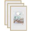 walther design New Lifestyle KV342G3 - Cornice portafoto dorata, 29,7 x 42 cm, confezione da 3 pezzi