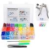 Lemonfilter Kit di 400 bottoni a pressione con pinze a scatto, bottoni automatici T5 in plastica senza cucitura, per principianti, fai da te, kit per cucire abbigliamento, pannolini ecc.