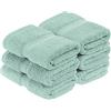 Superior - Set di Asciugamani per Il Viso in Cotone Egiziano 900 Grammi, 6 Pezzi, Verde Schiuma Marina