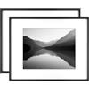 MCS Foundry - Cornice da parete in metallo, 40,6 x 50,8 cm, opaca, 28 x 14 cm, confezione da 2, colore: Nero