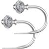 USFOOK - Confezione da 2 fermatende decorativi per finestre, colore argento, con terminali traslucidi (10,9 cm di lunghezza x 8,6 cm di larghezza)
