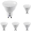 GTV Lampadina LED GU10, Basso Consumo 1W, 110 Lumen, Luce Naturale 4000K, Angolo Ampio 120, Non Dimmerabile, Faretto per Interni, Bianco (Confezione da 5)