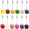 Werownsgso 12 supporti per foto, clip a coccodrillo, per memo, segnaposto, base in legno, con mollette, verticale, per foto, biglietti, note (colore colorato)