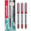 uni-ball EYE UB-150 - Penne rollerball - Punta da 0,5 mm - Inchiostro rosso - Confezione da 3 - In confezione regalo