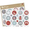 Avery Zweckform Avery Italia 54617 - Stickers adesivi decorativi di Natale in carta, numeri da 1 a 24 calendario avvento, 2 fogli per confezione