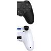 Satevol 2 Pack Controller Wireless, Controller di gioco compatibile con P4/Pro/Slim/PC,Gamepad Joystick per P4 con Pulsante Turbo/Posteriore/Doppia Vibrazione/6 Assi Giroscopio Nero+Bianco