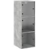 Generico Mobile a Muro con Ante in Vetro Grigio Cemento 35x37x100 cm,Mobili,Armadietti e portaoggetti,Armadietti e stipi-836486