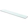 Fengshui Lastra in vetro temperato trasparente, mensola per parete lamellare, 80 x 12 cm, portata fino a 15 kg, ideale per elementi decorativi moderni in appartamenti e negozi