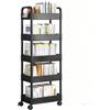 Generic Carrello Multifunzionale A 3/4/5 Ripiani Con Ruote Bloccabili - Per Cucina, Bagno, Ufficio, Portatile Rotelle E Cassetti, Scaffale Rotante Salvaspazio Per Interni(Black-Level 5)