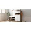 SUKY Scarpiera con sedile imbottito, multifunzionale, scaffali regolabili, soluzione versatile per riporre le scarpe, per corridoio, colore: bianco
