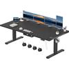 Devoko Scrivania Regolabile in Altezza 200x100 cm Nero Ufficio con Ruote | Gestione cavi e Type-C, 4 livelli memoria, anticollisione, Regolazione fluida, silenziosa, ergonomica per ufficio e casa.