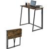 Soayone Scrivania Pieghevole 80×40×74 cm Scrivania Ufficio Tavolo Computer Richiudibile Piccolo Tavolo Industriale per Soggiorno Balcone e Studio (Marrone Rustico)