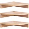 Conamily Set di 3 mensole angolari da appendere, in legno rustico, con foro metallico