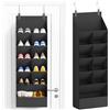 Lifewit Organizer Scarpe da Porta con 6 Livelli e 11 Ampie Tasche Profonde, Porta Scarpe da appendere per 12 Paia di Sneaker e Stivali, Nero