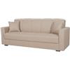 Bricozone Divano Letto 3 Posti Con Contenitore Click Clack Trasformabile In Letto Matrimoniale Con Imbottitura A Molle 214x80x87 Cm Moderno Salvaspazio Con 2 Cuscini Inclusi (Beige)