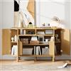 ZKLOEP Moderno Sideboard Con Vano Portaoggetti Multifunzionale Per Corridoio, Sideboard Con Porte Simili Al Frigorifero E Poggiapiedi Regolabili, Ideale Per Corridoio O Soggiorno (Naturale)
