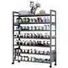 Gaoxianglin 5/7/9 Ripiani Scarpiera con 4 Ruote, Bambù Scaffale Porta Scarpe Scaffale Portascarpe Organizzatore Scarpe Regolabile per Corridoio Armadio Entrata, Contenere 20-50 paia di Scarpe e Stivali(Color:7