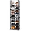 Holyhome Scarpiera 10 Ripiani in Metallo e PP 50x24x130cm Nera
