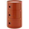 Kartell Componibili Big, Mobile Contenitore 3 Elementi, Diametro 42 cm, Arancio