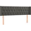 vidaXL Testiera ad Orecchio Grigio Scuro 147x16x78/88 cm in Velluto