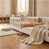 ecoMI Letto per bambini con protezione anti-caduta con rete a doghe, 80 x 160 cm, bianco, legno di pino massiccio (bianco, 160 x 80 cm), Kindebett 80x160 90x200 Weiß Natur