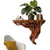 Generico Corner Floating Shelf, Tree Root Display Stand, Durable Wall Shelves, Display with Stable Construction, Floating Stand with Rustic Style, Home Decor Shelf for Kitchen Office
