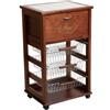 MA MAISON Carrello Salvaspazio in Legno dimensioni 85x49x39 cm - da Cucina, Piano d'appoggio Multiuso, 3 Cestini Contenitori, 1 Cassetto, Portapane, Portafrutta, 4 Ruote - Made in Italy (Noce)