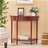 Leaceuv Tavolo Consolle Ingresso Moderno In Legno con Cassetto,Tavolo D'ingresso Semicircolare,Mobile Dietro Divano Salvaspazio,Mobile Espositivo A Mezzaluna,per Soggiorno,Corridoio(Cherry,60cm/23.6in)