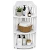cecaro group Scaffale Angolare 3 Ripiani in MDF Bianco - Mobile Angolare Salvaspazio 80x20x20 cm, Libreria ad Angolo per Bagno, Camera da Letto, Soggiorno e Cucina, Facile da Pulire