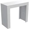 VE.CA.s.r.l. Tavolo Consolle Allungabile fino a 3 Metri Nobilitato Alluminio, Made in Italy - Tavolo da Pranzo Estensibile Salvaspazio Cucina - Per Ingresso 14 Posti con 5 Allunghe (3 Metri, Bianco Lucido)