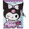 Mr. Wonderful - Diario Personale + Penna Cancellabile Kuromi Hello Kitty - Don't Look! - Diario Con 224 Pagine A Righe, Lucchetto E Chiave Di Ricambio, Penna Cancellabile Blu E Carta FSC