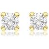 Carissima Gold da donna, oro giallo da 9 kt, 4 mm con zirconi, orecchino a bottone con pietra portafortuna
