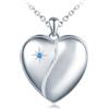 MICMIF Collana Medaglione Foto Ciondolo a Cuore in Argento 925 con Stelle Blu, Collana Portafoto Personalizzata Gioielli Portafortuna per Donna Mamma Fidanzata Moglie