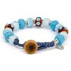 SAGA GIOIELLI Bracciale Colorato con Perle in Vetro - Bracciale Artigianale Multicolore Regolabile 23 cm - Gioiello Unisex Uomo Donna - Idea Regalo Originale