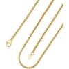Bandmax Collana Uomo con Catena a Spiga in Acciaio Inossidabile Placcato in Oro Larghezza 2 mm Lunghezza 51 cm, Collana da Uomo e Donna Stile Minimalista ed Elegante