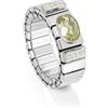 Nomination Xte Anello Donna Acciaio con Cubic Zirconia | Anello estensibile in acciaio con Cubic Zirconia e pietra colorata. Elegante, luminoso e comodo da indossare ogni giorno.